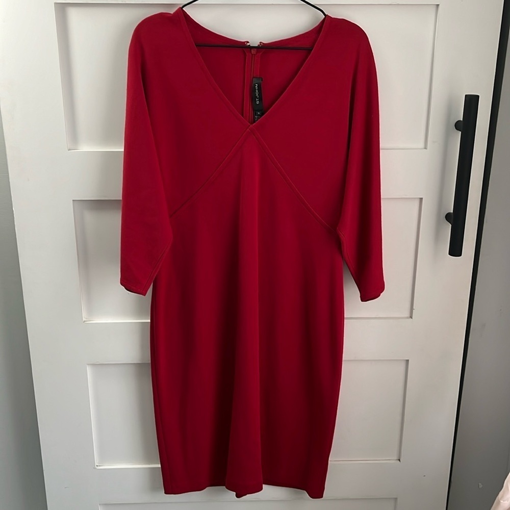 ST. JOHN | Preloved Red Knit Dress sz 10 minor flaws